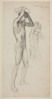 Male Nude - Studies for The Stoning of St Stephen, 1863. Creator: Sir Edward Coley Burne-Jones
