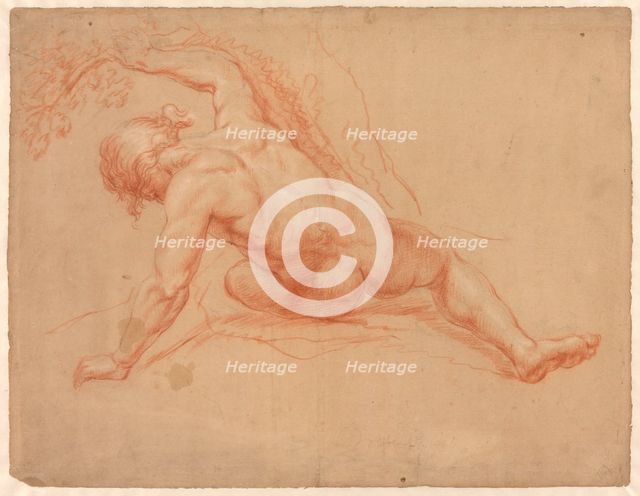 Male Nude Seen from Behind, 1672/88. Creator: Daniel Mijtens.