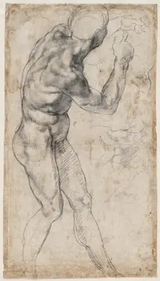 Male nude, turning to the right, 1504 or 1506. Creator: Buonarroti, Michelangelo (1475-1564)