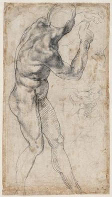 Male nude, turning to the right, 1504 or 1506. Creator: Buonarroti, Michelangelo (1475-1564)
