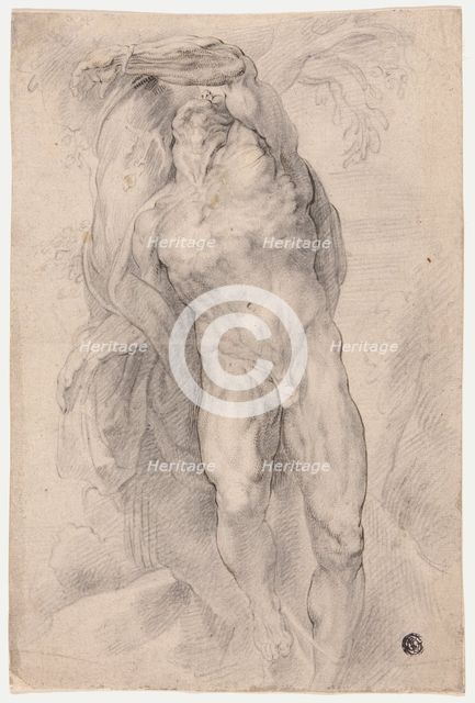 Male Nude Tied to Tree, c. 1620. Creator: Unknown.