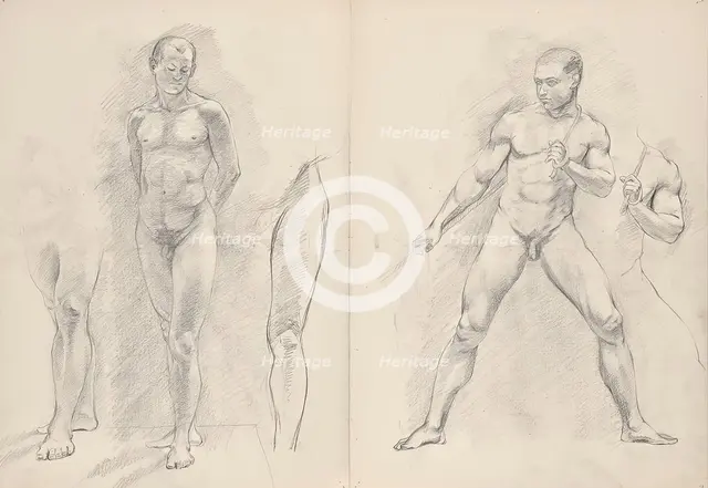 Male Nudes, c1888/1895. Creator: Franz Barwig.