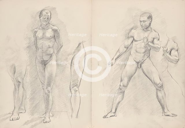 Male Nudes, c1888/1895. Creator: Franz Barwig.