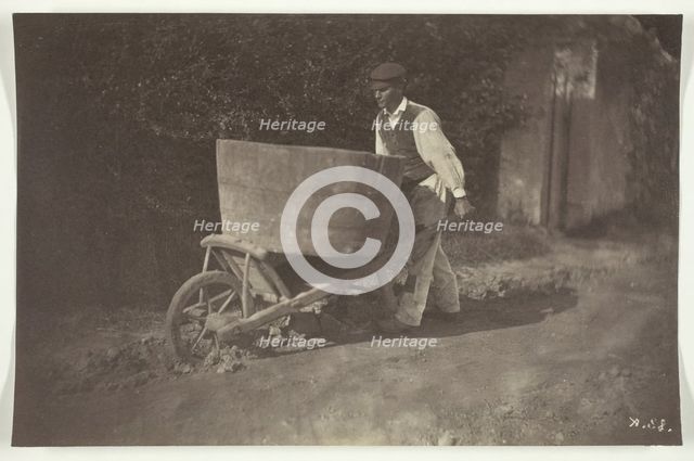 Male Peasant with Wheelbarrow, 1870. Creator: Giraudon's Artist.