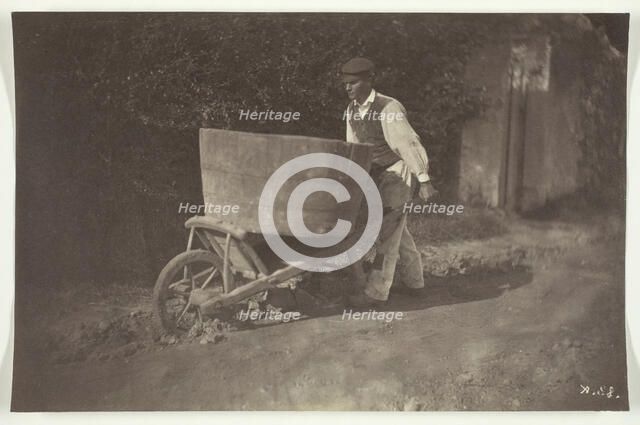 Male Peasant with Wheelbarrow, 1870. Creator: Giraudon's Artist.
