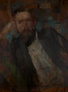 Male Portrait-two-sided painting, c1905. Creator: Olga Boznanska