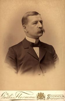 Male portrait: Andrée, Salomon (1854-1897), engineer, physicist, polar researcher, 1896. Creator: Gosta Florman