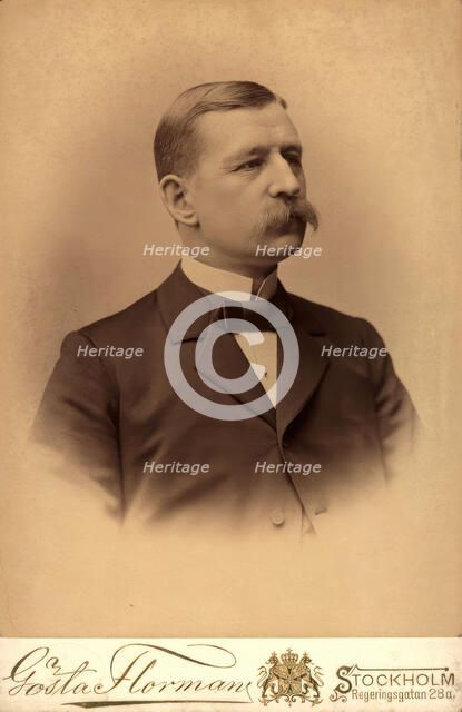 Male portrait: Andrée, Salomon (1854-1897), engineer, physicist, polar researcher, 1896. Creator: Gosta Florman.