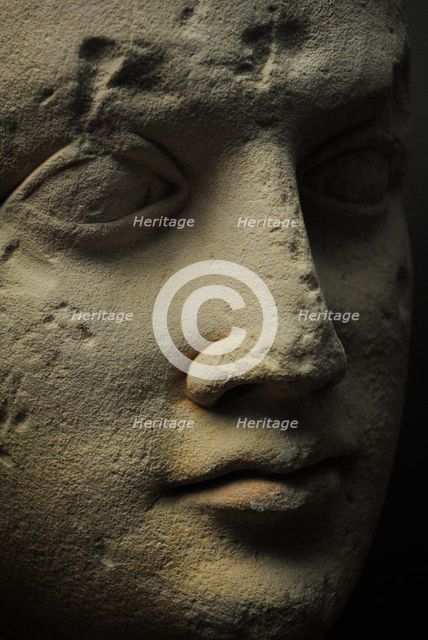 Male portrait detail, Roman art, 1st century, Odessa Archaeological Museum, Ukraine, 2011. Creator: LTL.