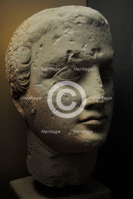 Male portrait, Roman art, 1st century, Odessa Archaeological Museum, Ukraine, 2011. Creator: LTL.