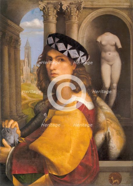 Male portrait (self-portrait), 1512. Creator: Domenico Capriolo.