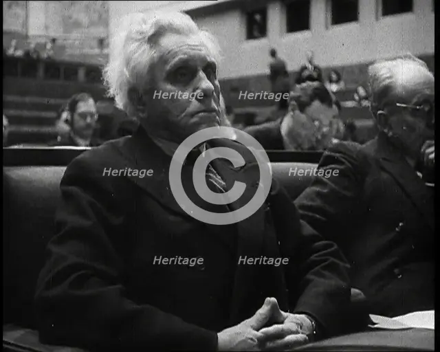 Male Representative of the League of Nations Listening to Speeches, 1937. Creator: British Pathe Ltd.