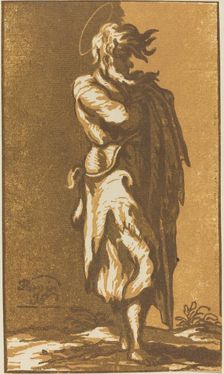 Male Saint Standing with Folded Arms, Facing to the Right, 1781. Creator: John Skippe