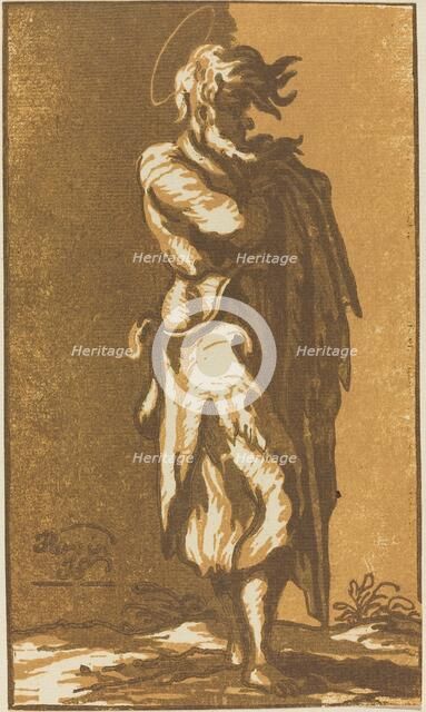 Male Saint Standing with Folded Arms, Facing to the Right, 1781. Creator: John Skippe.