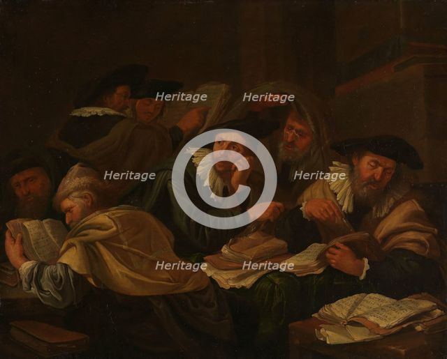 Malediction Being Read in the Synagogue, probably end of 1670s. Creator: Jacob Toorenvliet.