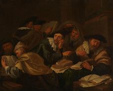 Malediction Being Read in the Synagogue, probably end of 1670s. Creator: Jacob Toorenvliet