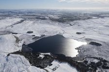 Malham Tarn in the snow, looking south, Malham, North Yorkshire, 2018. Creator: Emma Trevarthen