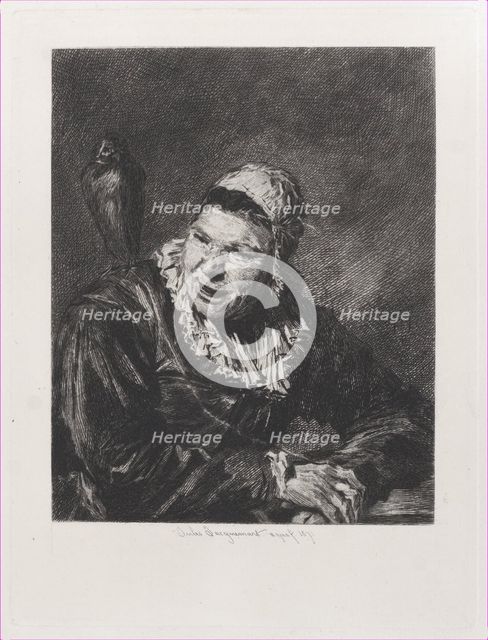 Malle Babbe, after Frans Hals, 1871. Creator: Jules-Ferdinand Jacquemart.