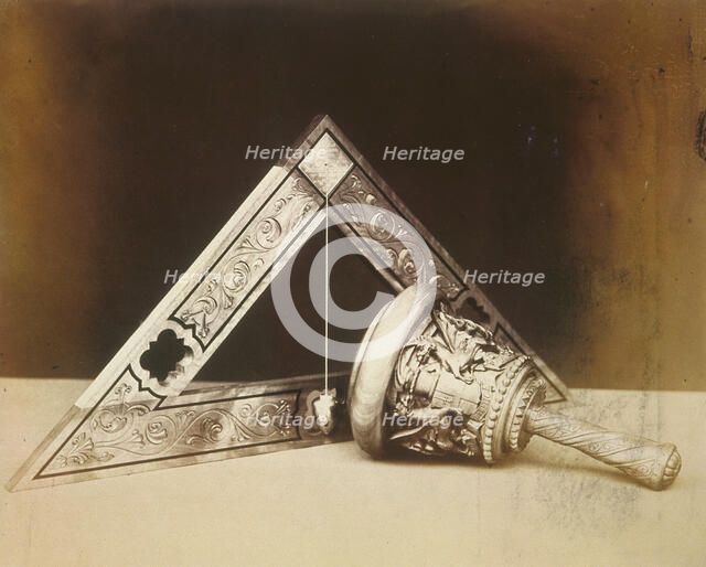 Mallet and level used for constructing Holborn Viaduct, Holborn, London, 1867. Artist: Henry Dixon