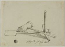 Mallet, Pick and Shovel, 1808/47. Creator: Joshua Cristall