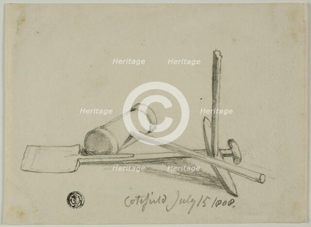 Mallet, Pick and Shovel, 1808/47. Creator: Joshua Cristall.