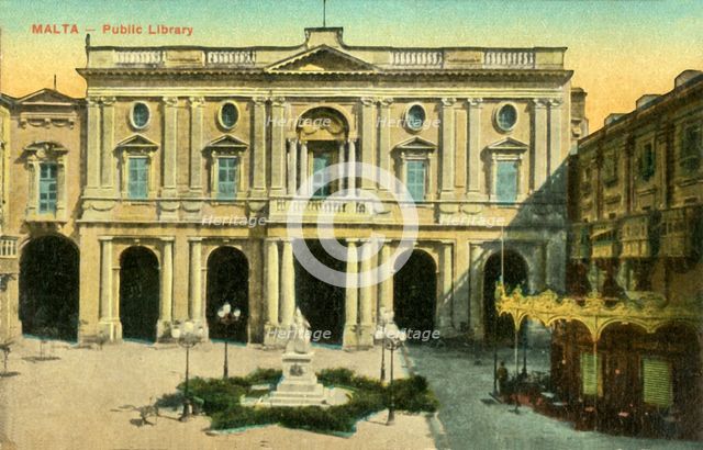 'Malta - Public Library', c1918-c1939. Creator: Unknown.