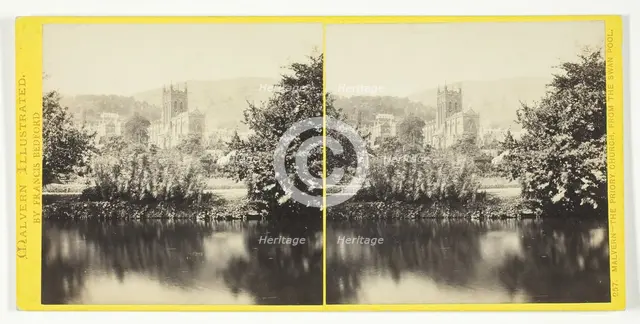 Malvern, the Priory Church, from the Swan Pool, 1850/94. Creator: Francis Bedford.