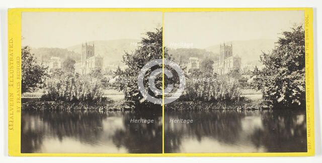 Malvern, the Priory Church, from the Swan Pool, 1850/94. Creator: Francis Bedford.