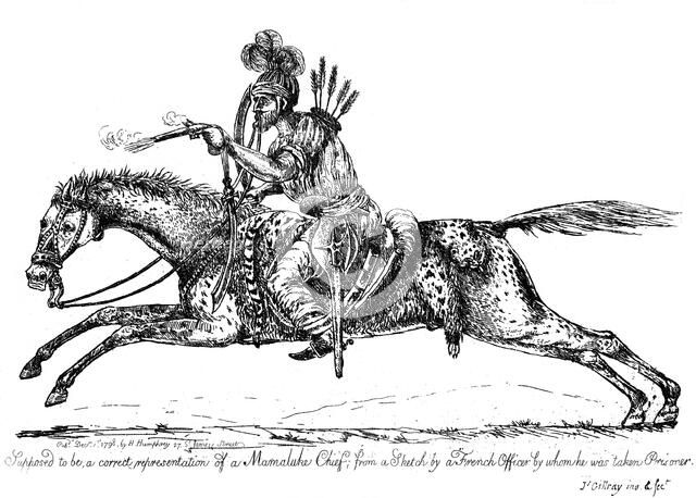 Mameluke chief, 1798.Artist: James Gillray