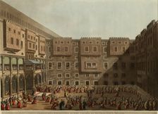 Mamluks exercising in the square of Murad Bey's Palace, 1802. Artist: Mayer, Luigi (1755-1803)