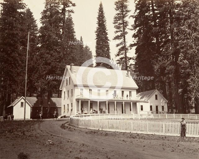 Mammoth Grove Hotel, ca. 1872, printed ca. 1876. Creator: Carleton Emmons Watkins.