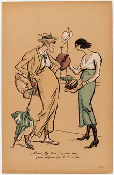 Mam'selle Coco, j'voudrais un beau chapeau pour le Dimanche (Mam'selle Coco, I would like..., 1919. Creator: Sem, (Georges Goursat) (1863-1934)