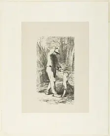 Man Making Faggots, 1853, after drawing made in 1852. Creator: Jacques-Adrien Lavieille