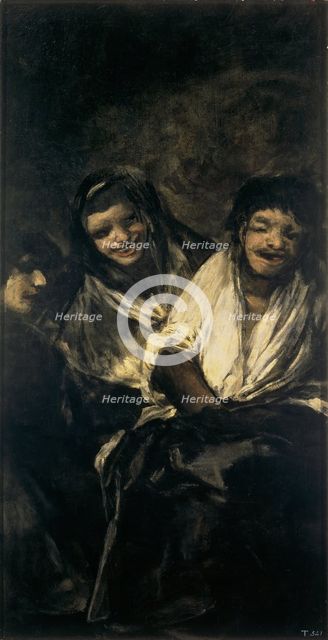 Man Mocked by Two Women (Women Laughing or The Ministration). Artist: Goya, Francisco, de (1746-1828)