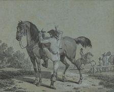 Man Mounting a Horse, . Creator: Jacques Francois Joseph Swebach