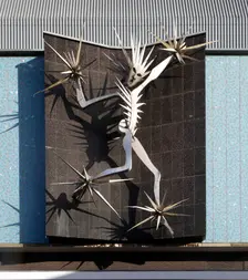 Man of Fire sculpture by David Wynne, Hanley, Stoke-on-Trent, Staffordshire, 2015 Artist: James O Davies