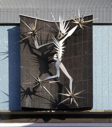 Man of Fire sculpture by David Wynne, Hanley, Stoke-on-Trent, Staffordshire, 2015 Artist: James O Davies