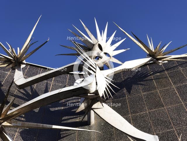 'Man of Fire', sculpture by David Wynne, Hanley, Stoke-on-Trent, Staffordshire, 2015 Artist: James O Davies.