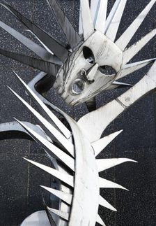 Man of Fire sculpture by David Wynne, Hanley, Stoke-on-Trent, Staffordshire, 2015 Artist: James O Davies