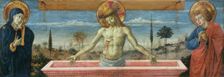 Man of Sorrows between Virgin and Saint John the Evangelist, 1469-1474 . Creator: Gozzoli, Benozzo (ca 1420-1497)