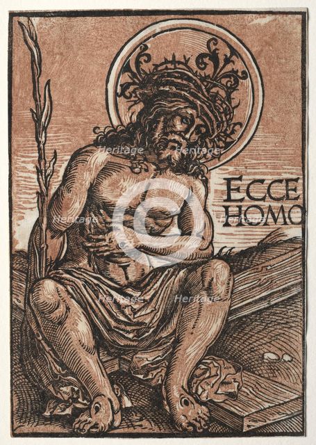 Man of Sorrows Seated on the Cross, c. 1522. Creator: Hans Weiditz (German, c. 1495-c. 1536).