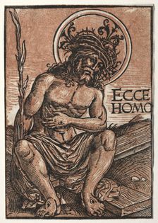 Man of Sorrows Seated on the Cross, c. 1522. Creator: Hans Weiditz (German, c. 1495-c. 1536)