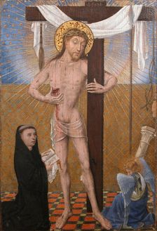 Man of Sorrows with Kneeling Donor, fourth quarter 15th century with modern additons. Creator: Unknown