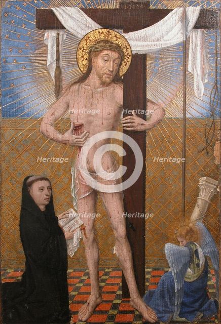 Man of Sorrows with Kneeling Donor, fourth quarter 15th century with modern additons. Creator: Unknown.