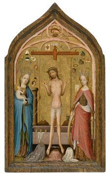 Man of Sorrows with Madonna and Saint Catherine of Alexandria, 1500. Creator: Master of Saint Veronica