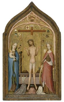 Man of Sorrows with Madonna and Saint Catherine of Alexandria, 1500. Creator: Master of Saint Veronica