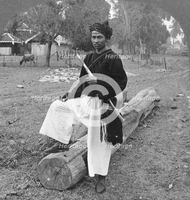 Man of the Kachin Tribe, Upper Burma, 1908. Artist: Stereo Travel Co