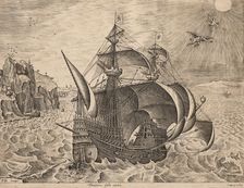 Man-of-War with the Fall of Icarus, about 1560. Creator: Frans Huys