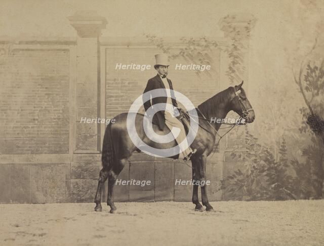 Man on a Horse, c. 1860s. Creator: Nadar (French, 1820-1910).