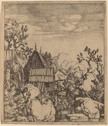 Man on a Small Wooden Bridge, probably c. 1645/1656. Creator: Allart van Everdingen
